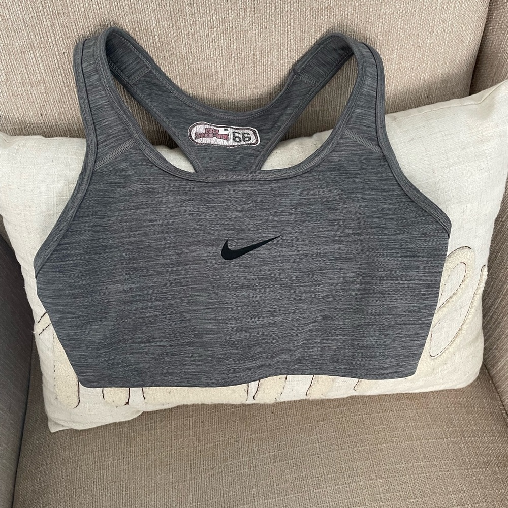 Gray Nike sports bra